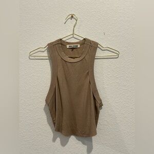 Joah Brown Body Tank Brown Taupe Ribbed shirt